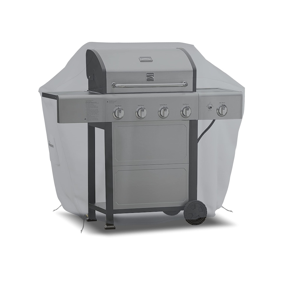 image 1 of Covers&All BBQ Grill Cover, 12 Oz Waterproof UV & Weather Resistant, Outdoor Cover with Air Vents, 58 in x 58 Inch, Grey