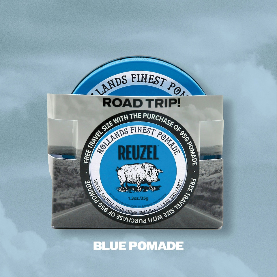 image 1 of Reuzel Road Trip - Blue Pomade 95g and 35g GIFT SET