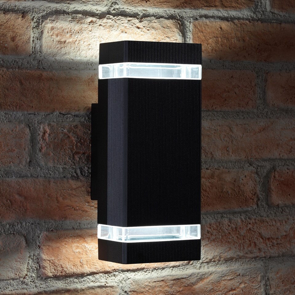 image 1 of Auraglow Outdoor Double Up & Down Wall Light - CHILTON | Black | Black/Fitting Only