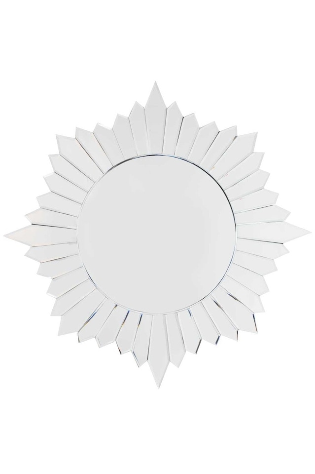 image 1 of Sunburst All Glass Modern Design Round Mirror 80 x 80 CM | Multi