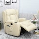 image 7 of Caesar Bonded Leather Recliner Rocking Swivel Heat & Massage Chair (Cream)