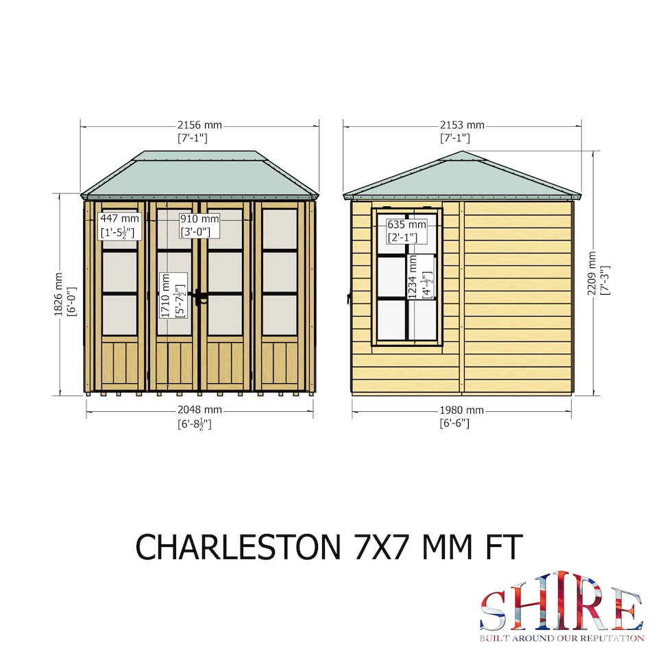 image 1 of Charleston 7 x 7 Hip Roofed Summerhouse