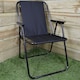 image 4 of 2 Pack Black Folding Canvas Camping / Festival / Outdoor Chairs with Plastic Arm Rests | Black | Black