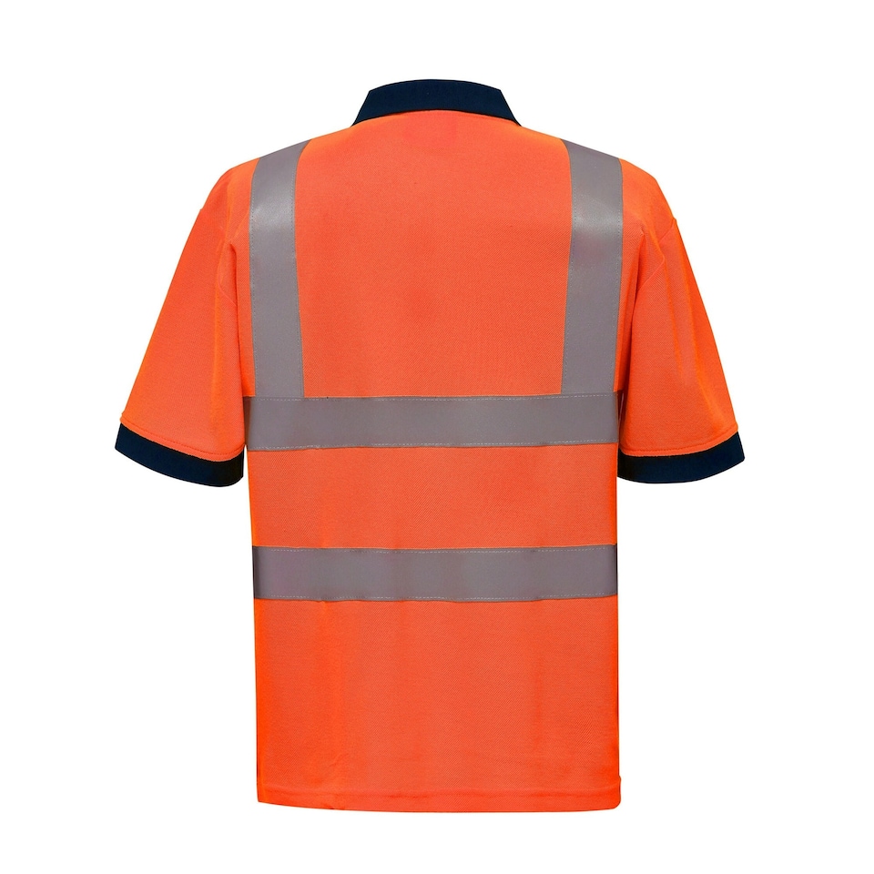 image 1 of Yoko Unisex Adult Hi-Vis Safety Short-Sleeved Polo Shirt - Orange - XL