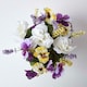 image 4 of Homescapes Set of 2 Purple & Yellow Pansy & Roses Artificial Flowers in Grave Vases