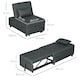 image 3 of HOMCOM Folding Sofa Bed Adjustable Sleeper w/ Pillow Side Pocket, Grey