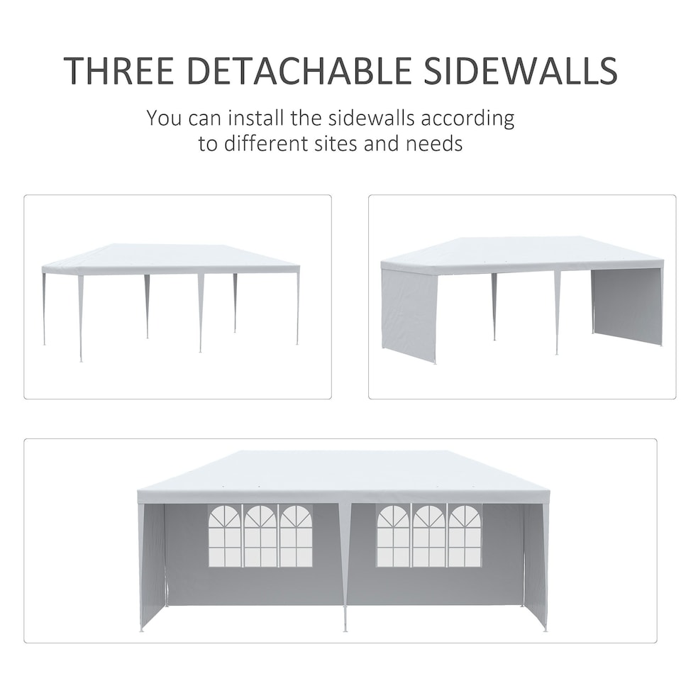 image 1 of Outsunny 6m x 3m Garden Gazebo Marquee Canopy Party Tent Canopy Patio Black