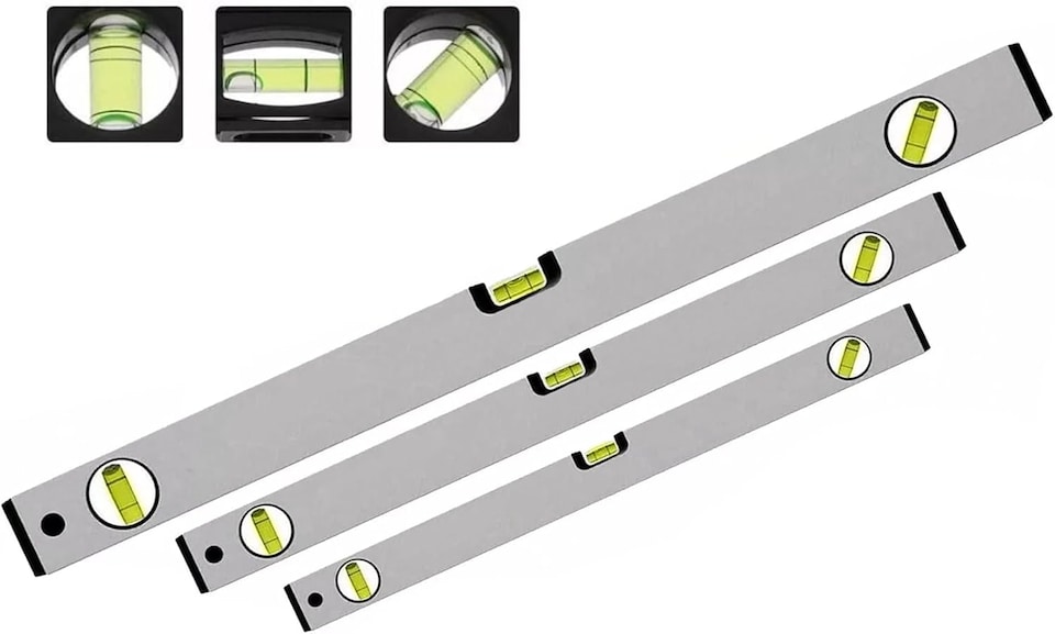 image 1 of Spirit Level Set 3 Pcs High Accuracy Spirit Level Lightweight 400 600 and 1000MM DIY Build 3 Bubble Level
