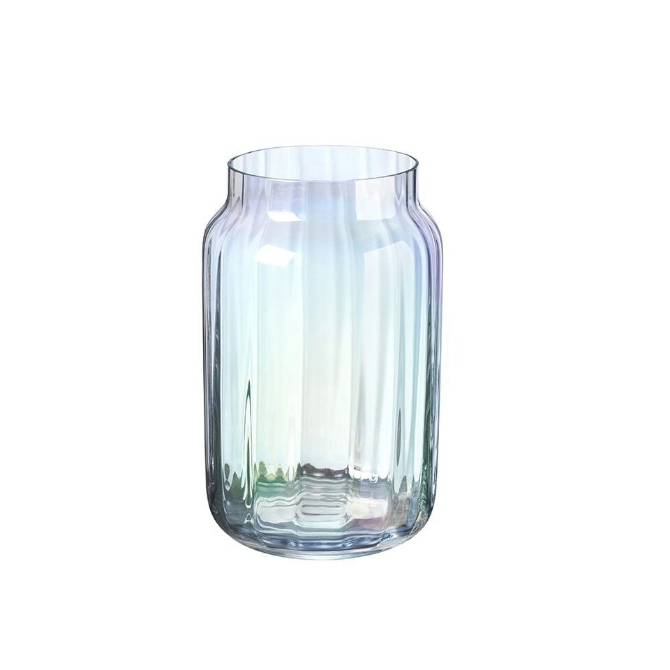 image 1 of Pearlescent Glass Flower Vase - H14cm