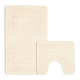 image 2 of Velosso Greek Key Bathmat Set - Antislip Grey | Charcoal