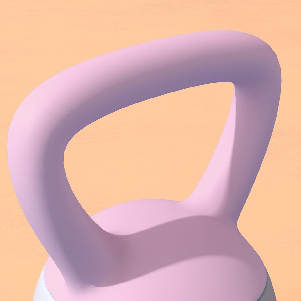 image 1 of (4KG, Purple and Grey) SPORTNOW Kettlebell with Non-Slip Handle