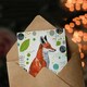 image 3 of Folk Simple Bright Abstract Design Fox Him Her Birthday Card