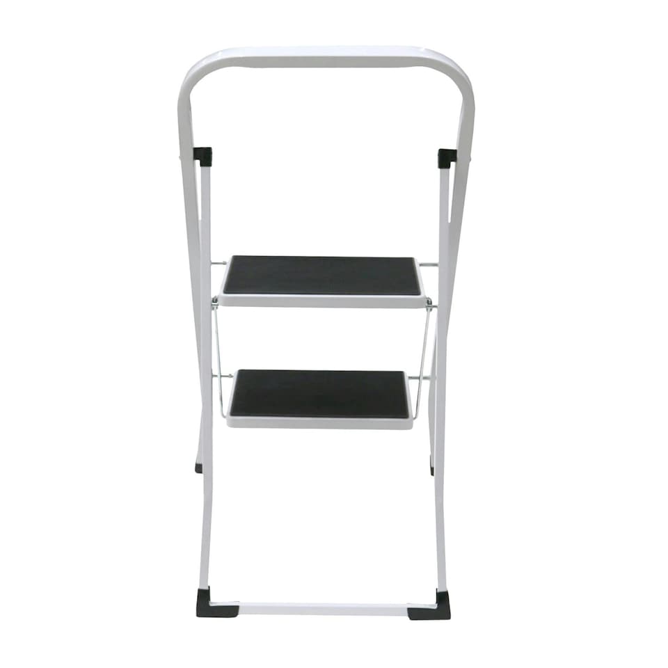 image 1 of Oypla Foldable 2 Step Ladder Stepladder Non Slip Tread Safety Steel White