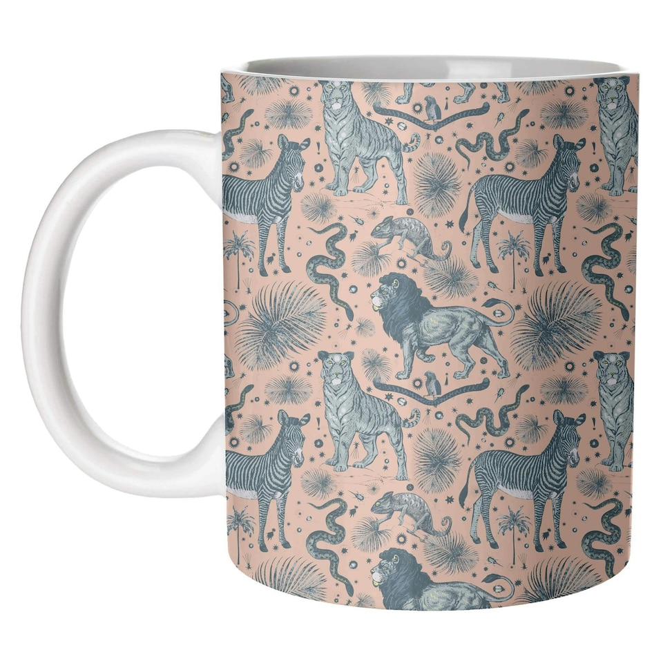 ArtWow Wallace Elizabeth Exotic Jungle Animal Print Light Pink Mug N/A