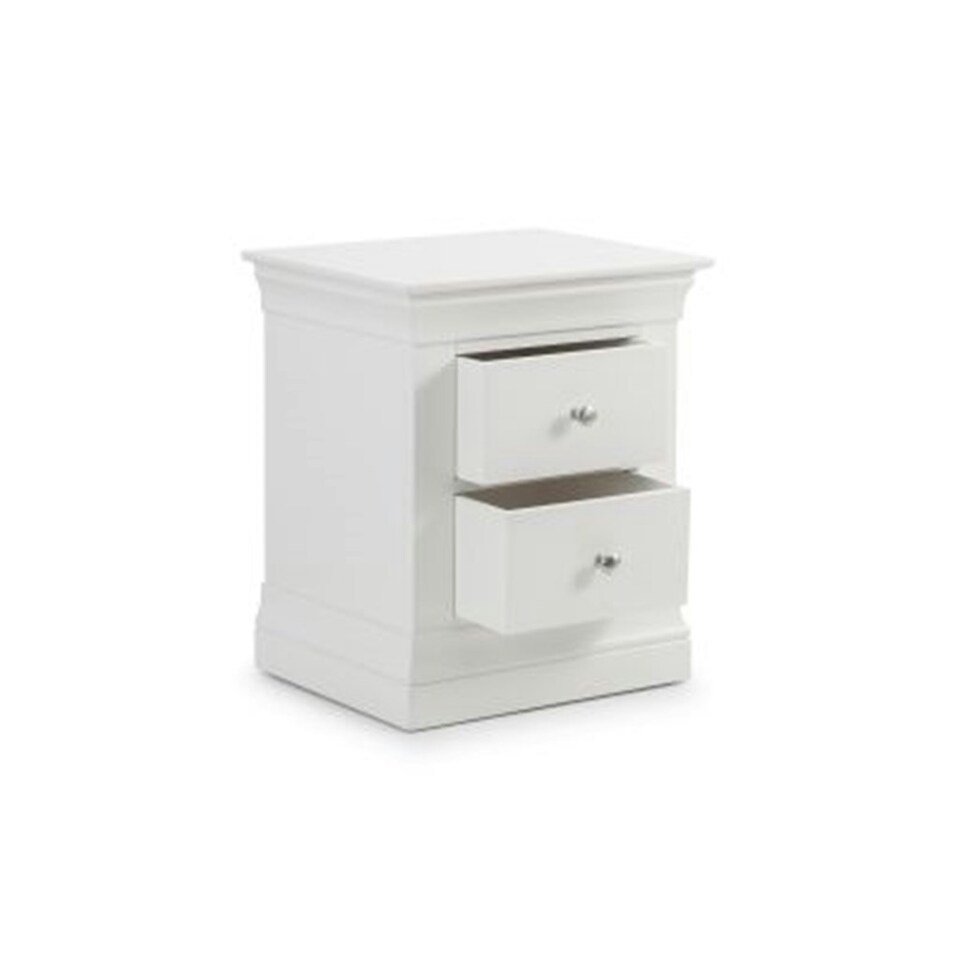image 1 of Classical Pine 2 Drawer Bedside Chest - Surf White