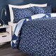 image 2 of OHS Geometric Shapes Duvet Cover and Pillowcase Set, Single - Navy Blue