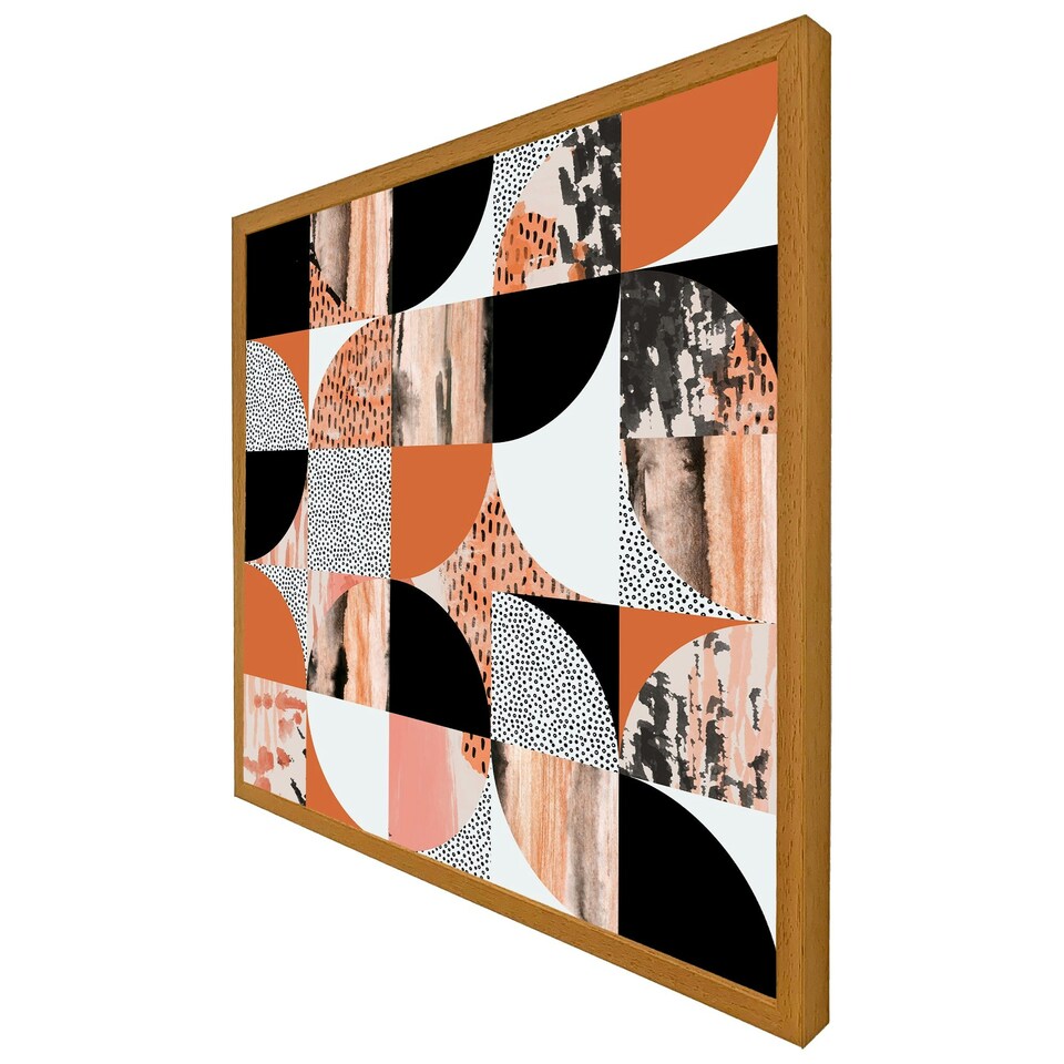 image 1 of Geometric circles in autumn colours (Picture Frame) White | L