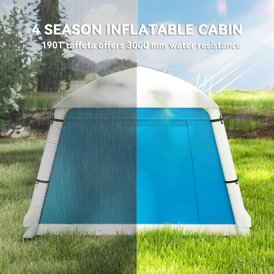 image 1 of Outsunny Inflatable Camping Tent, Easy Setup 2 Man Tent, Brown