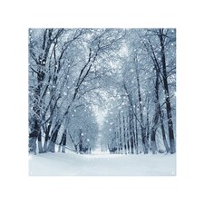 Snowstorm In Park Dining Splash Back | White