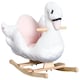 image 1 of HOMCOM Kids Rocking Horse Plush Ride On Swan Toy with Safety Seat for Toddler 18 Months  Plus, White and Pink