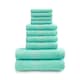 image 1 of VELVETIO 10 Piece Towel Bale Set Toronto Stripe Pattern - 100% Cotton, 450 GSM Blue | Aqua