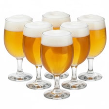 335ml Clear Footed Stemmed Beer Glasses Set of 6