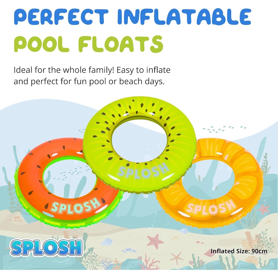 image 1 of Splosh Fruit Swim Rings - Set of 3