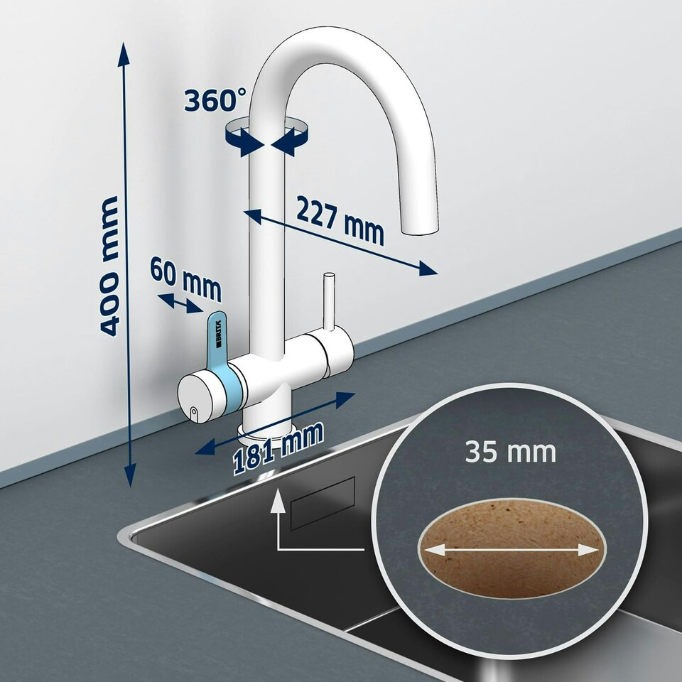 image 1 of BRITA mypure P1 Water Filter Kitchen Tap - Round - Includes 1x BRITA P1000 Cartridge