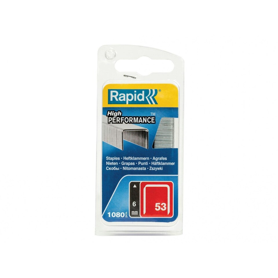 image 1 of Rapid 53 Series Galvanised Staples - Galvanised - 6mm, Pack of 1080