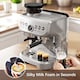 image 6 of HOMCOM Espresso Machine with Integrated Bean Grinder & Steam Wand, Bean to Cup Coffee Machine with 15 Bar Italian Pump, 2L Water Tank, Cappuccino Maker, Stainless Steel Silver