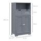 image 5 of kleankin Bathroom Cabinet with Drawers, Bathroom Storage Cabinet with Louvred Doors, Open Compartment and Adjustable Shelf for Washroom, Grey