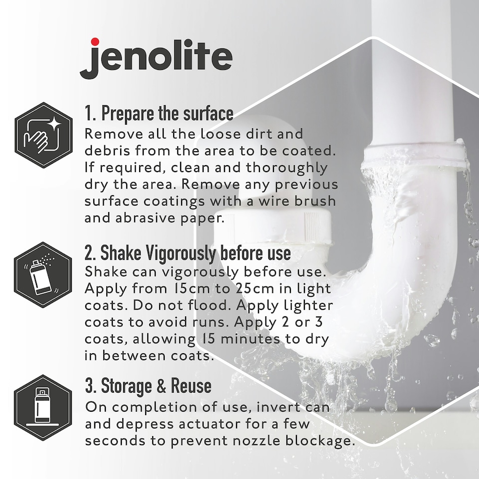 image 1 of Jenolite Stop Leak Waterproof Sealer Spray - White - 400ml - 3-Pack