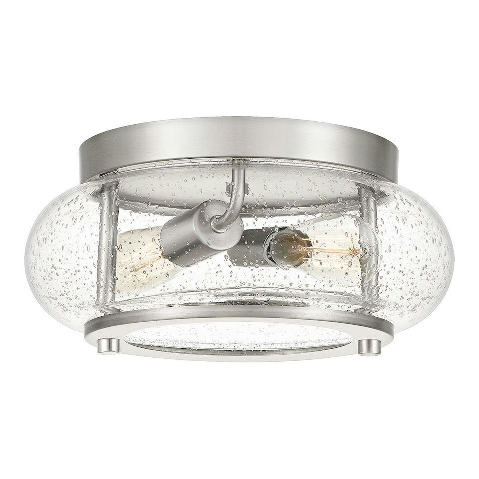 Trilogy 2 Light Flush Mount, Brushed Nickel, E27