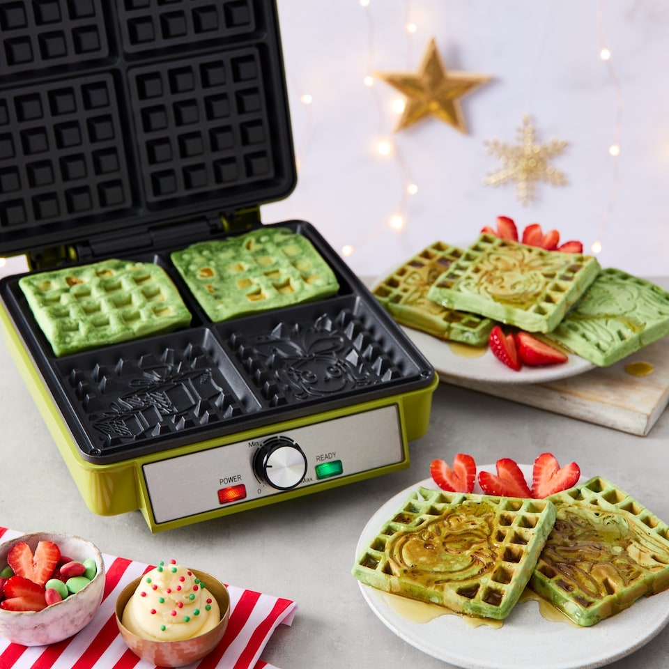 image 1 of The Grinch Waffle Maker 4-Portion – Green
