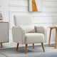 image 2 of HOMCOM Nordic Leisure Lounge Sofa Accent Chair with Pillow for Bedroom Cream