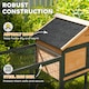 image 4 of PawHut Rabbit Hutch, Guinea Pig Hutch Outdoor with Steel Run, Tray, Ramp