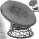 image 1 of Garden Chair Gargano - rotatable, resilient polyrattan, comfortable round cushion, Grey