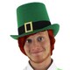 image 1 of Pack of 6 Irish Buckle Top Hat with Short Red Wig Green | One Size