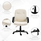 image 5 of HOMCOM PU Leather Office Chair Swivel  Mid-Back Computer Desk Chair, Cream