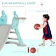 image 6 of HOMCOM 2 in 1 Kids Slide with Basketball Hoop 18 months -4 Years Old Deer Blue