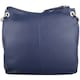 image 2 of Genuine Soft Leather Cross Body Shoulder Contrast Pocket Handbag Blue | Navy