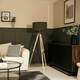 image 3 of ValueLights Clipper Painted Natural Floor Lamp with Charcoal Boucle Shade