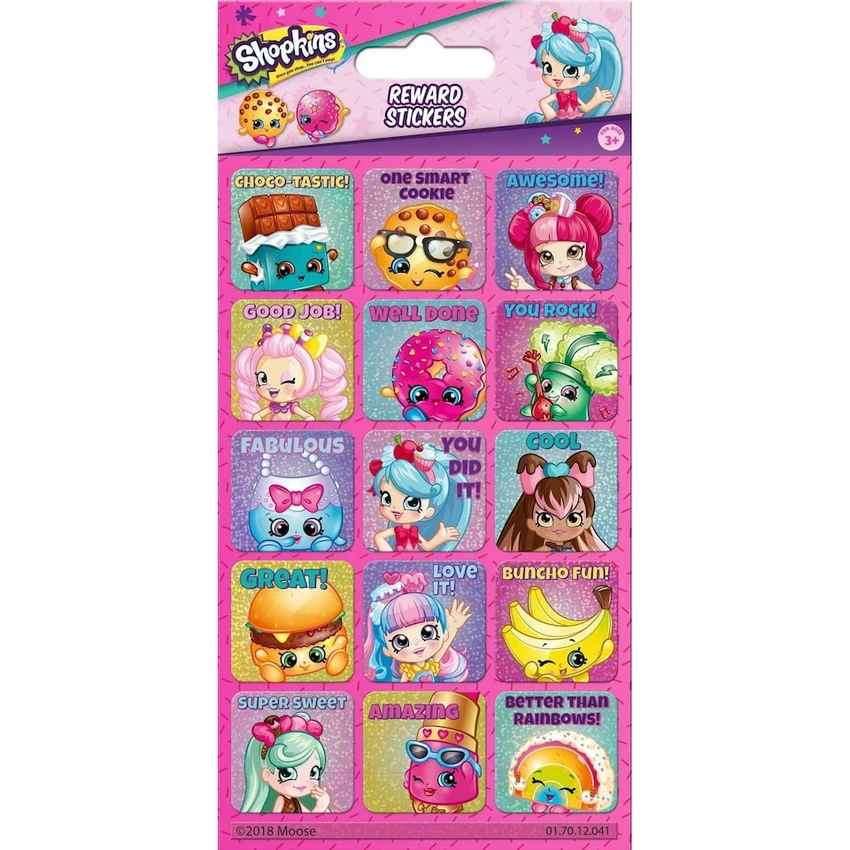 Shopkins Reward Cartoon Character Stickers - Multicoloured - One Size