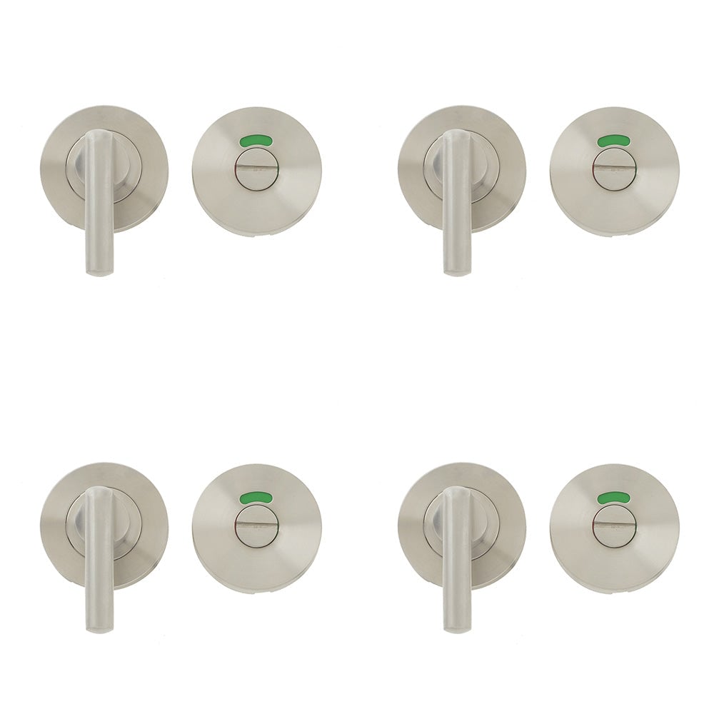 4 PACK Premium Stainless Steel Easy Turns and Releases with Indicator - 52x8mm Satin Finish - Door Handle