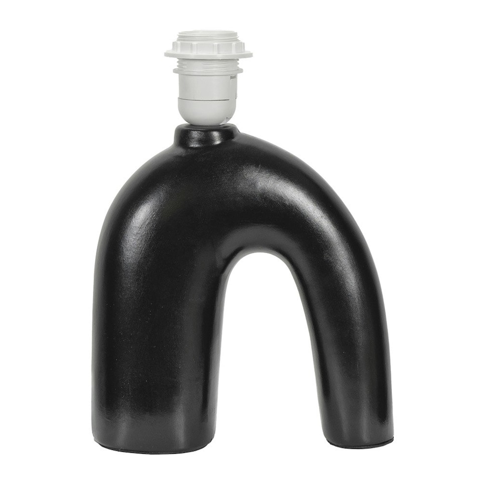 image 1 of ValueLights Lia Black Arch Abstract Ceramic Table Lamp Base Black