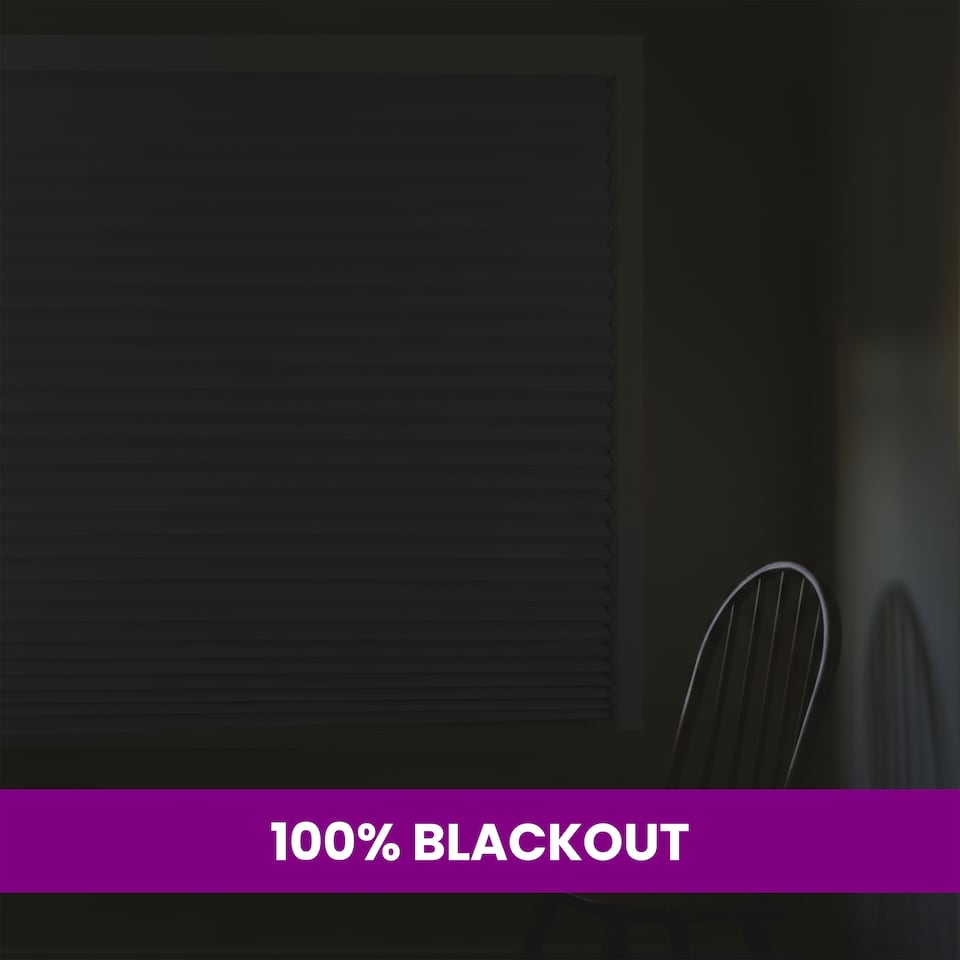 image 1 of 130cm Stick on Blackout Pleated Blind 150cm Drop