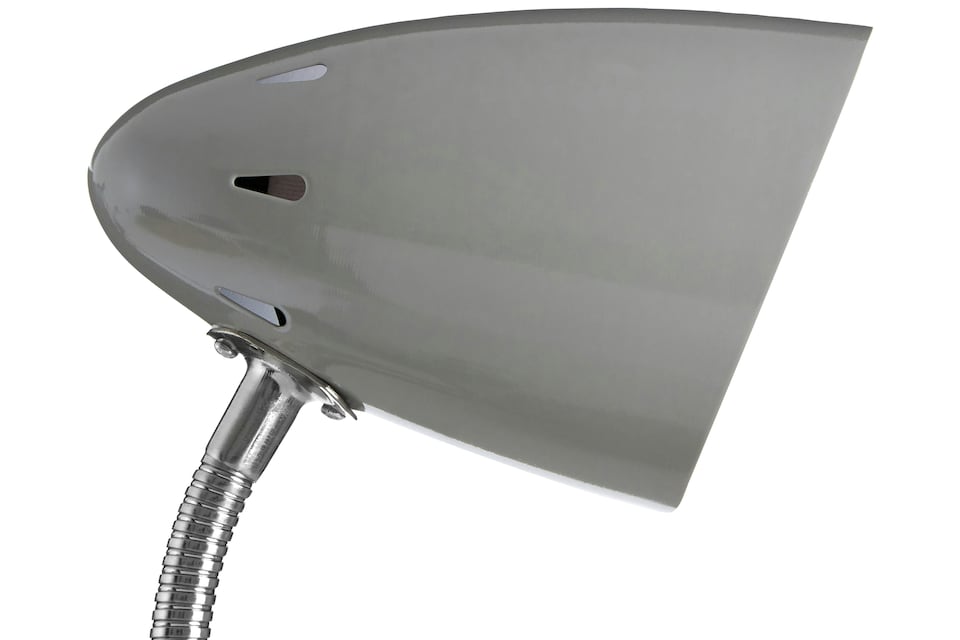 image 1 of Interiors by Premier Grey Table Lamp for Work Desk, Desk Lamp with Conical Lamp Head, Long Lasting Iron Bedside Lamp