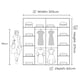 image 3 of Sleek Sliding Wardrobe 203cm with Curved Mirror Design | White, Black, Grey Finish Grey | Grey203cm