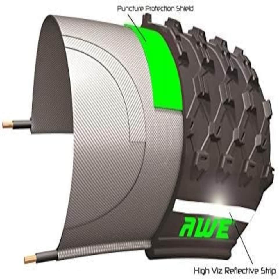 image 1 of AWE Super Bright High Visibility Reflective Puncture Protection 700 x 38c Road Tyre