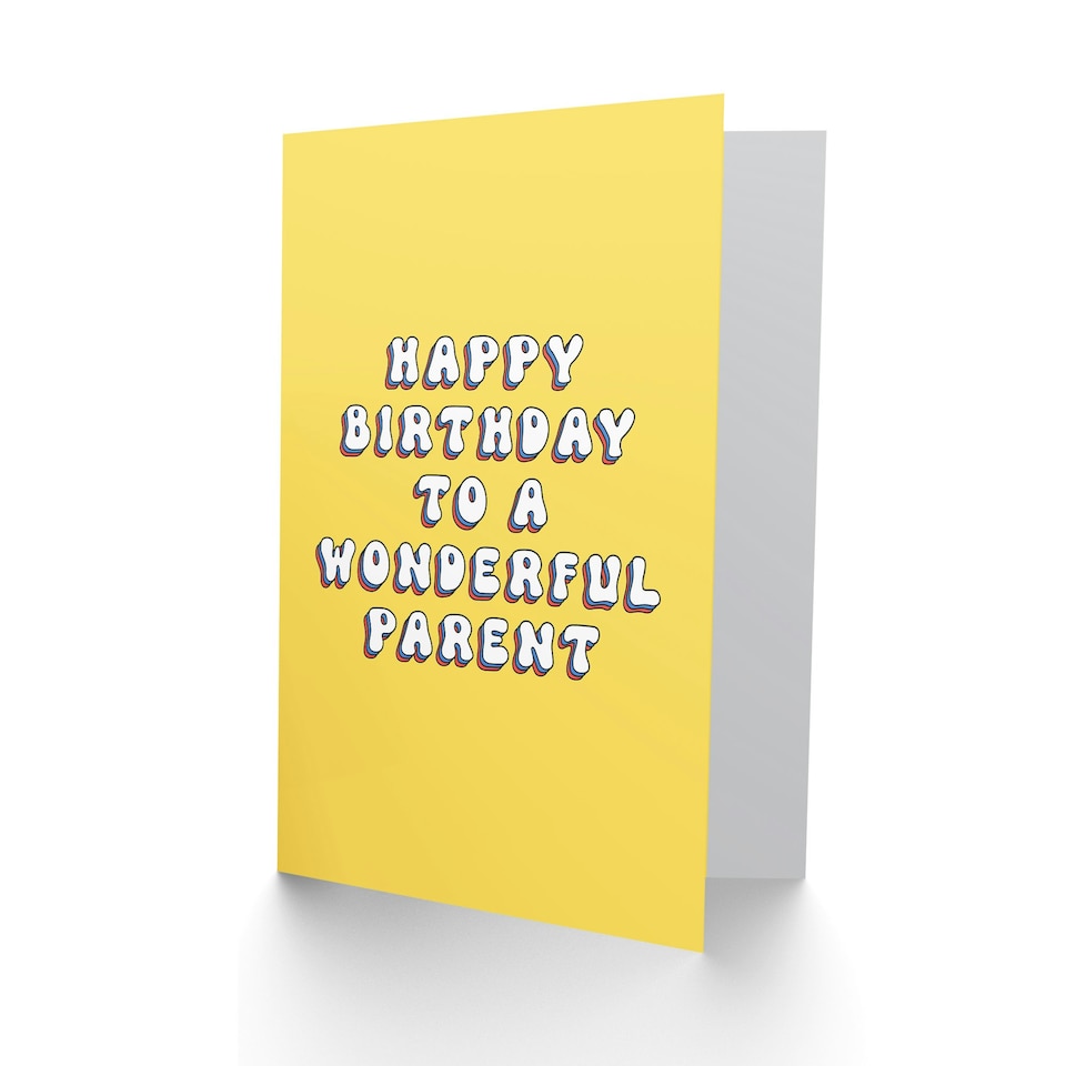 image 1 of Wonderful Bright Fun Hippie Letters Parent Birthday Card